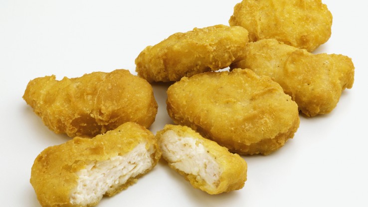 Chicken Nuggets on a White Background